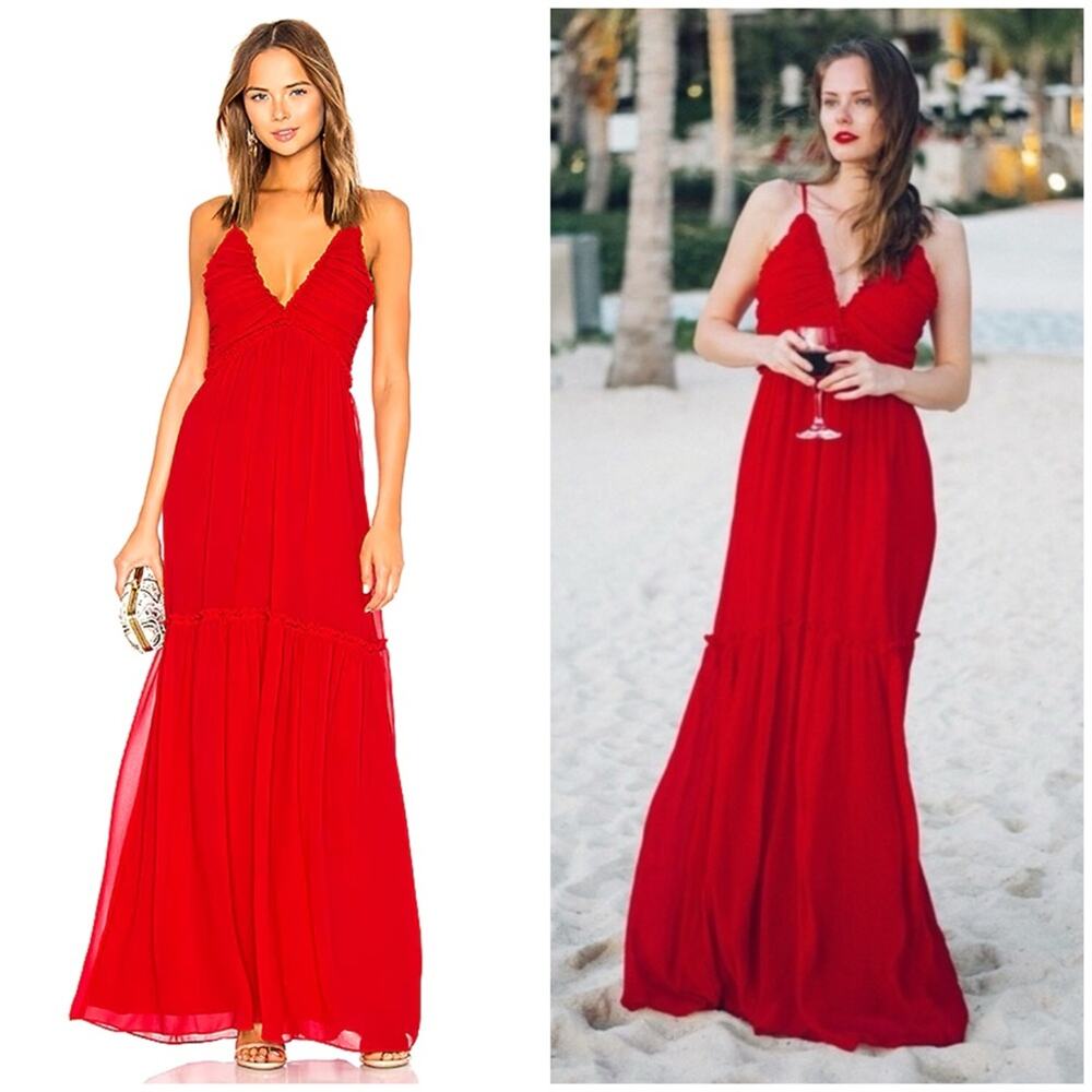MAJORELLE Tony Gown in Red Sz XXS